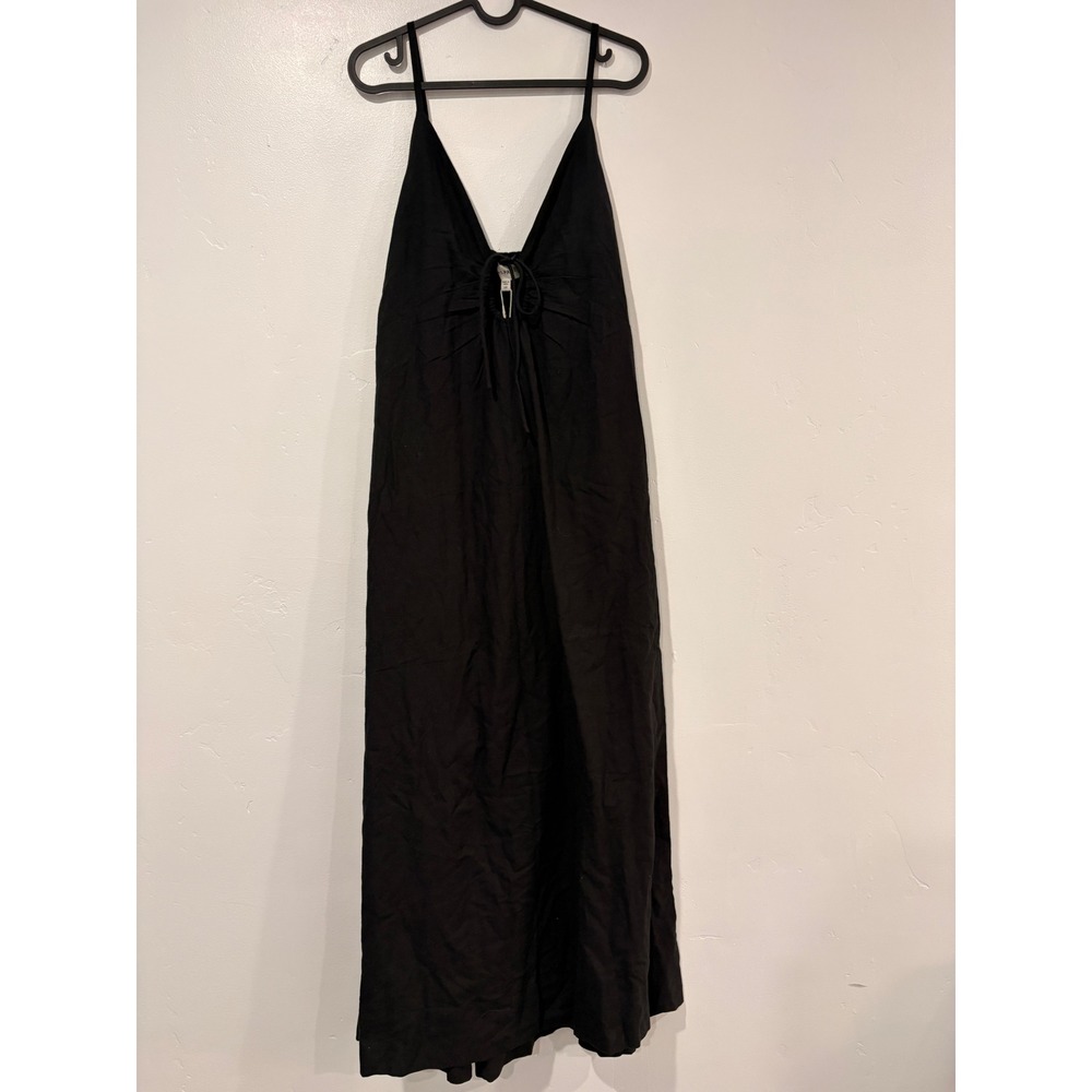 L*Space Mabel Maxi Dress Black V-Neck Keyhole Smocked Back Womens - Picture 6 of 6
